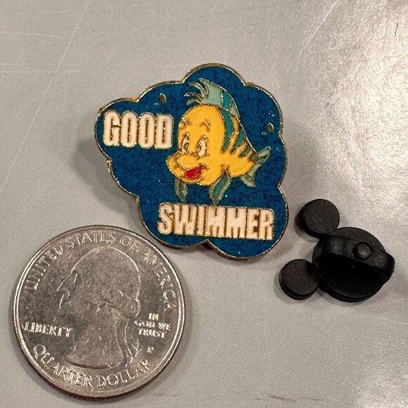Disney Flounder Fish Trading Pin Little Mermaid Ariel Good Swimmer Lapel Pin - Picture 5 of 7